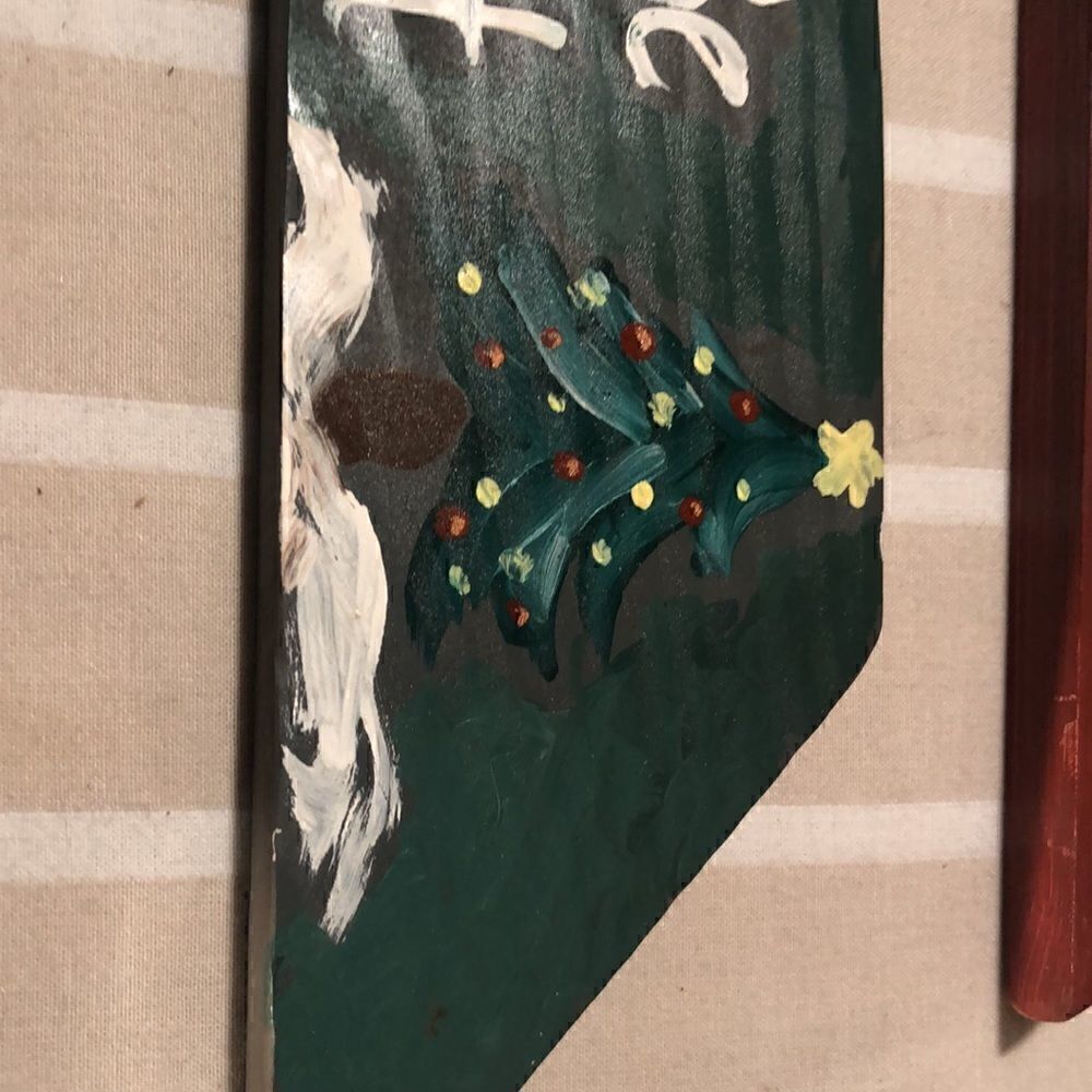 Christmas Handcrafted Two Painted Wood Signs - Picture 7 of 8